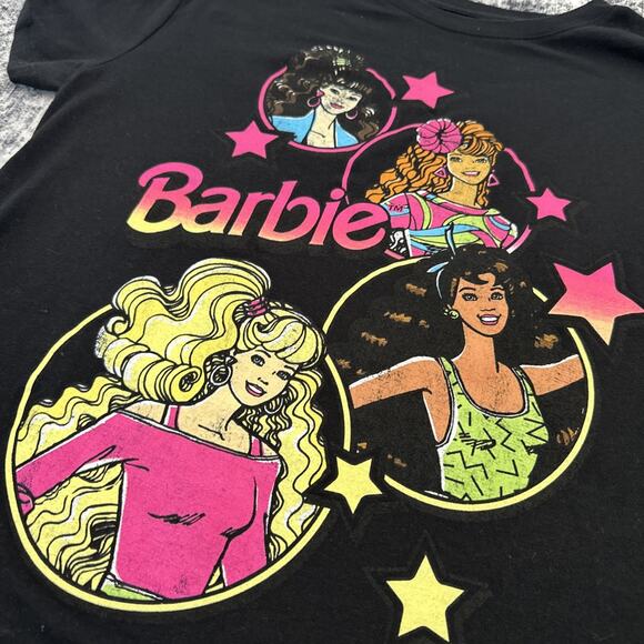 Retro Barbie Dolls from the 80s Graphic Women's Top Black Size Medium Totally - Picture 2 of 6
